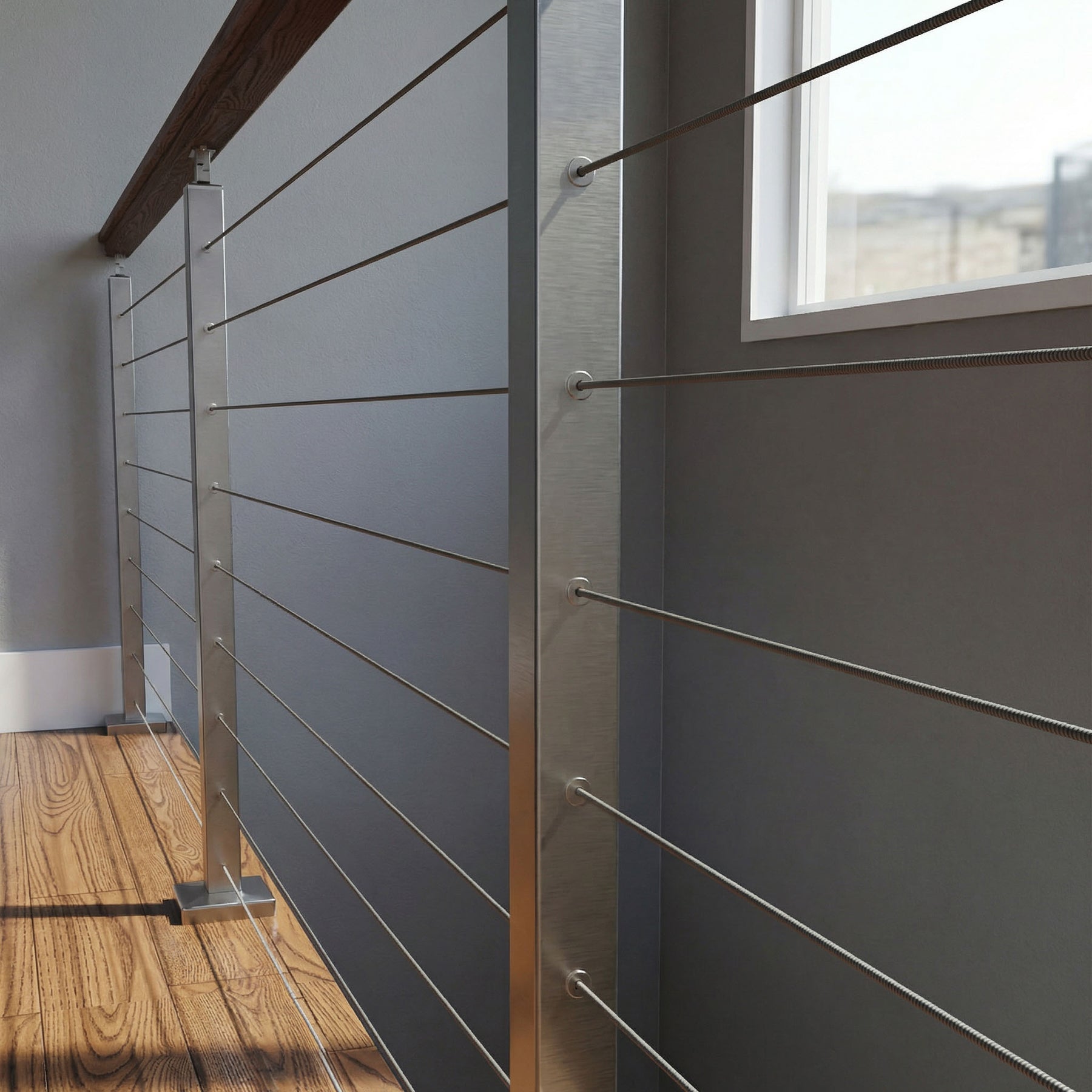 SteelX NP041 Newel Post - Level-Drilled Side Holes - JMP Wood