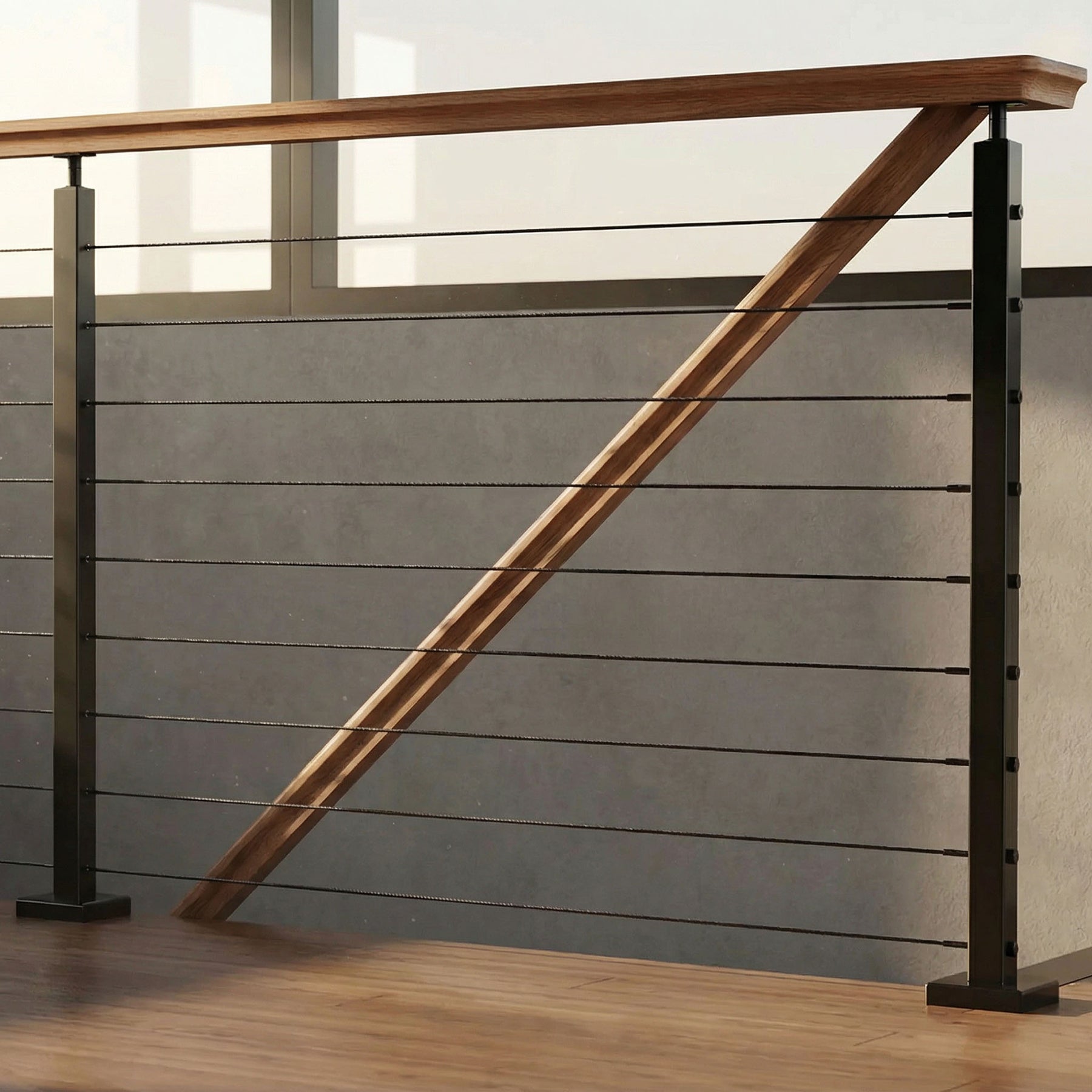 SteelX NP041 Newel Post - Level-Drilled Side Holes - JMP Wood