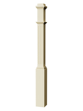 Box Newel 4076F - Fluted With Adjustable Base (5")
