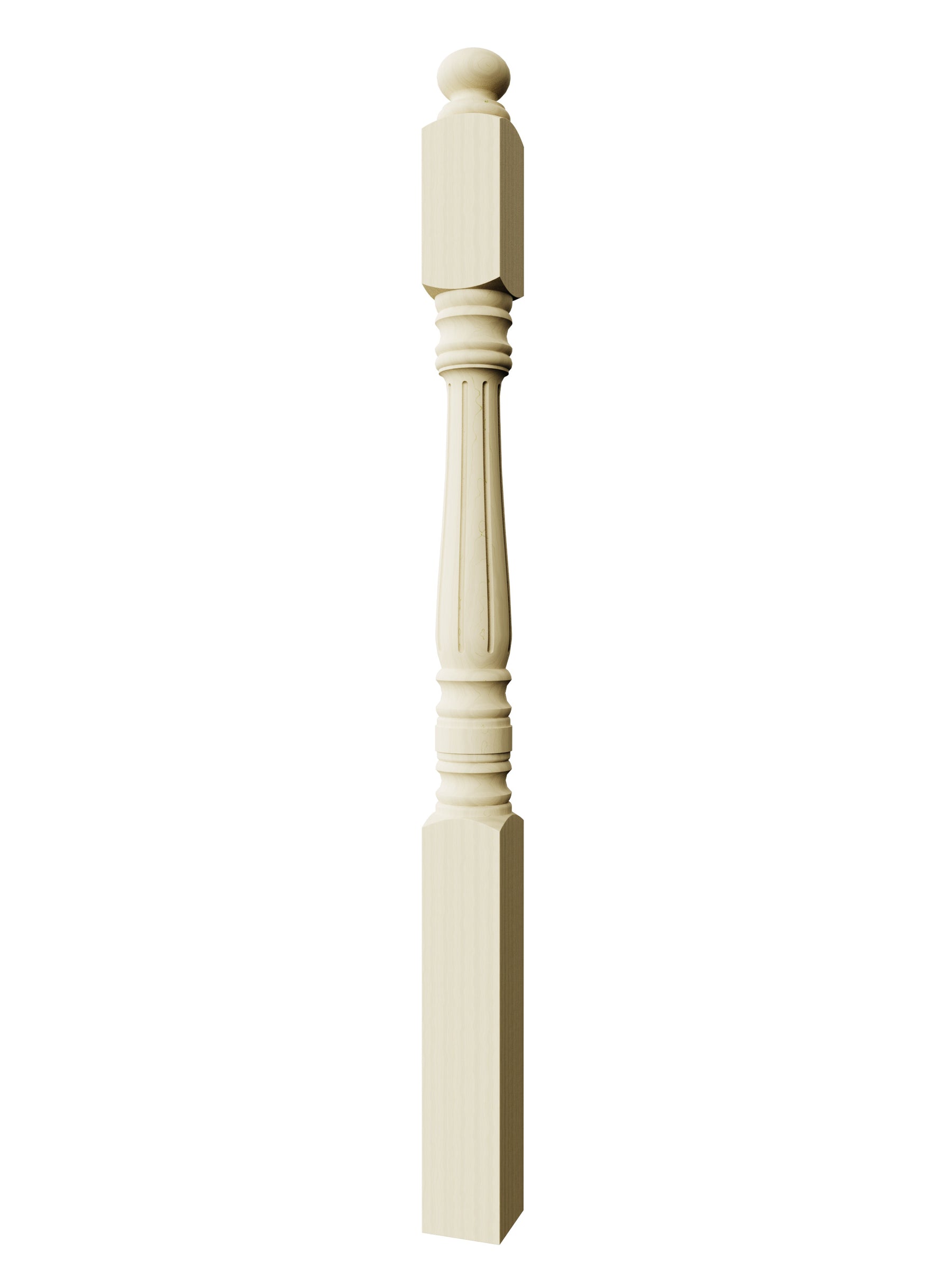 Williamsburg Post to Post Newel (Fluted)