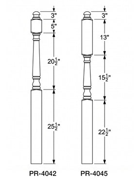 Colonial PR-4042/4045 Series Mushroom Top Newel Post (3") (Clearance)