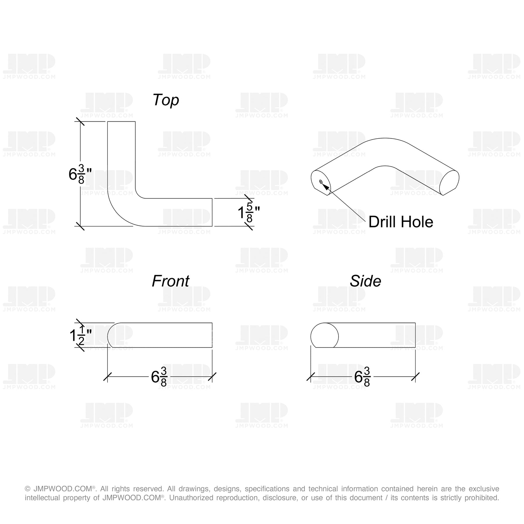 Fitting R6411 (6040 Handrail) - Level Quarter Turn 90º