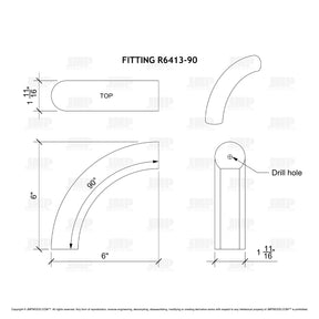 Fitting R6413-90 (6040 Handrail) - Over Easing 90º