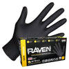 Raven Powder-Free Nitrile 7-Mil Black Disposable Gloves (100 Gloves)