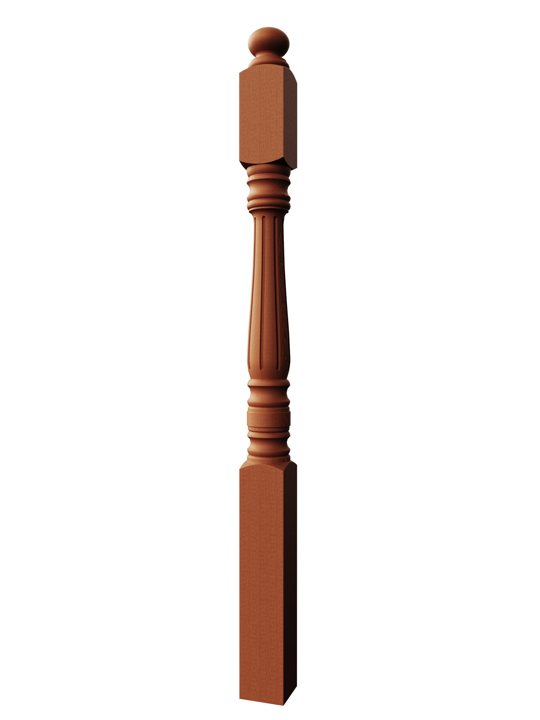 Williamsburg Post to Post Newel (Fluted)