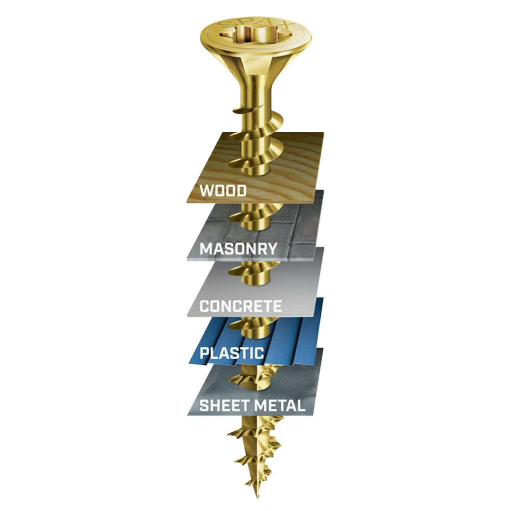 SPAX Multi-Material T-Star Plus Flat Head Screws - Yellow Zinc