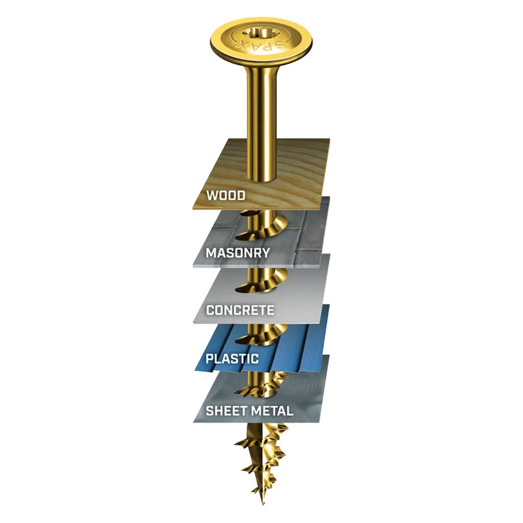SPAX Multi-Material Wafer Head Yellow Zinc T-Star Plus Cabinet Screws