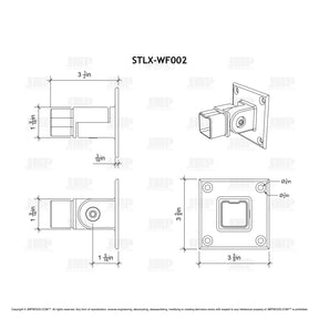 STLX-WF002 Adjustable Floor/Wall Mount Handrail Flange 40x40mm