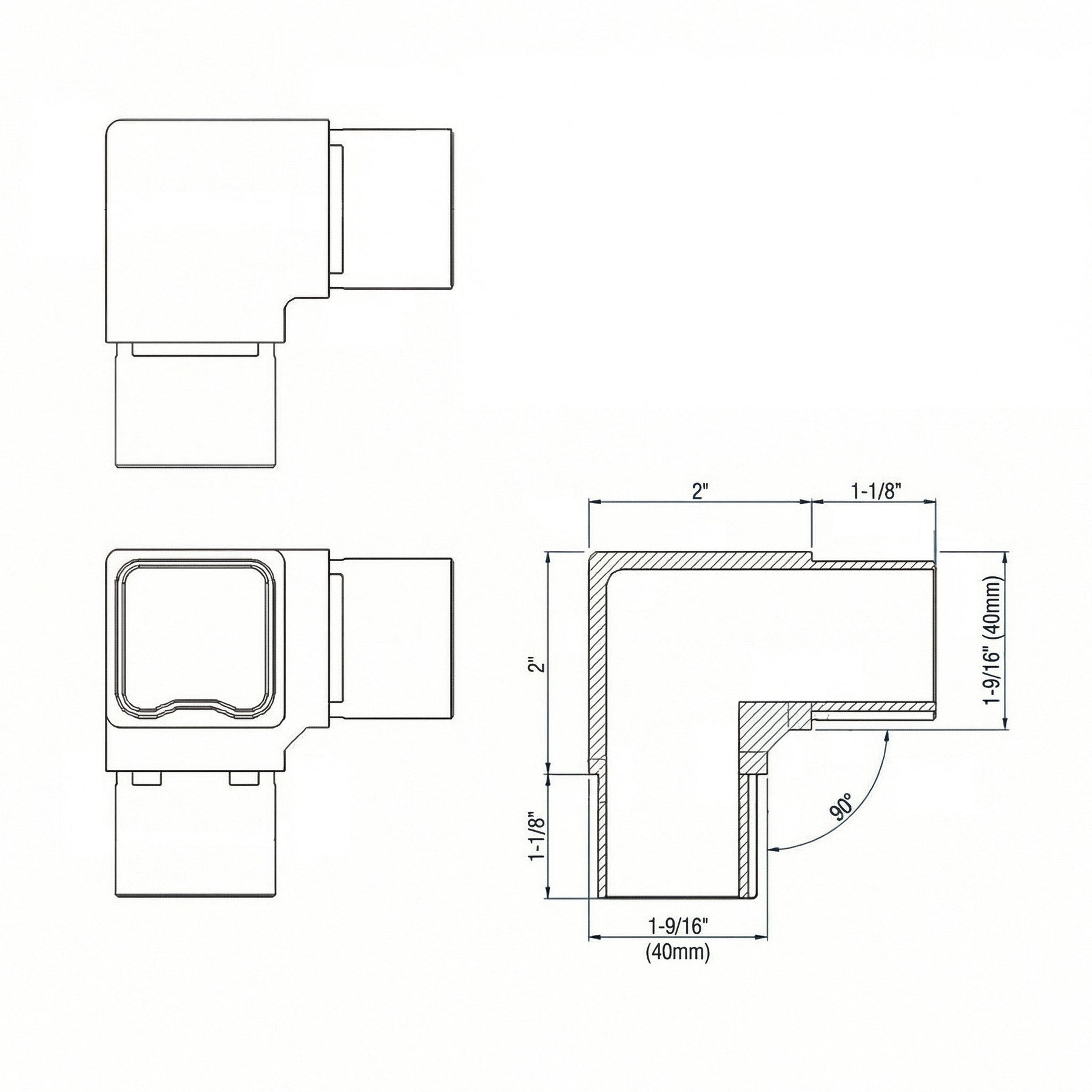 SteelX TC001 90° Triple Connector