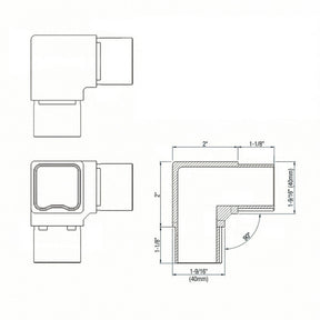 SteelX TC001 90° Triple Connector