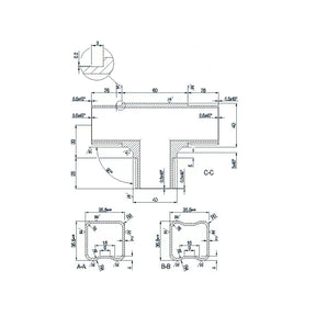 STLX-TC002 T Triple Connector Square 40x40mm