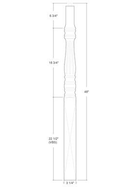 Williamsburg Over the Post Newel (Fluted)