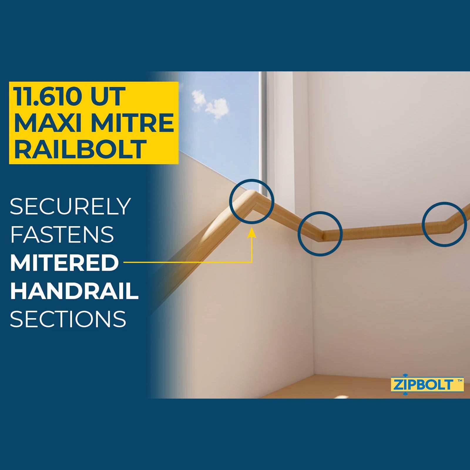 Zipbolt UT Maxi Mitre Handrail Connector 11.600