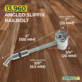 Zipbolt Angled Slipfix Railbolt
