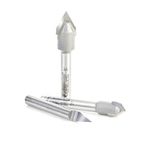 #option_AMS-129 3-Pc "Zeo-Point" Solid Carbide and Carbide Tipped 30, 60 & 90 Deg V-Groove Router Bit Pack, 1/4 Inch Shank