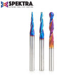 #option_ AMS-146-K 3-Pc Up-Cut Spiral Ball Nose Spektra™ CNC Set, 1/4 Inch Shank, Includes 1/16, 1/8 & 1/4 Dias