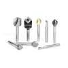 #option_AMS-151 8-Pc V-Groove for Double Edge Folding 1/4 Inch Shank Router Bit Collection