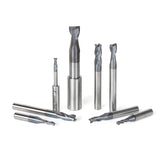 #option_ AMS-152 8-Pc Set, Solid Carbide Spiral, CNC End Mill / Bit Collection for Stainless Steel, Steel & Composite, 1/8, 1/4 & 3/8 Inch Shank 
