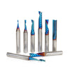 #option_ AMS-165-K 8-Pc Spektra™ Plastic Cutting Solid Carbide Spiral 'O' Flute Collection, 1/4 Inch Shank 