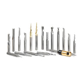 #option_ AMS-167 18-Pc Plastic Cutting Solid Carbide Advanced Collection, 1/4 Inch Shank 