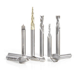 #option_ AMS-177 8-Pc Collection featuring V-Grooves, Point Roundover and Multi-Purpose Bits, 1/4 Inch Shank 