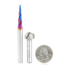 #option_AMS-191 2-Pc Solid Carbide and Carbide Tipped Carving 2D/Core Box CNC Router Bit Pack, 1/4 Inch Shank