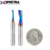 #option_AMS-195-K 2-Pc Spektra Plastic Cutting Solid Carbide Spiral 'O' Flute CNC Router Bit Pack