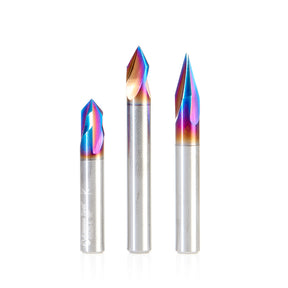 Amana Tool Solid Carbide Spektra™ Extreme Tool Life Coated V-Groove Signmaking & Lettering Router Bits