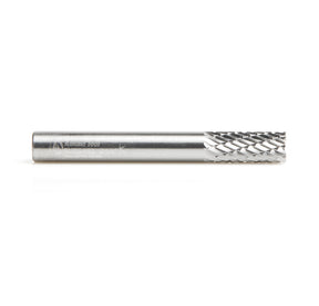 Amana Tool SB Burrs Solid Carbide Head Brazed into Steel Shank Cylindrical Shape with End Double Cut Burr Bits