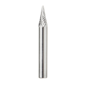 Amana Tool SM Burrs Solid Carbide Head Brazed into Steel Shank Pointed Cone Shape Double Cut Burr Bits