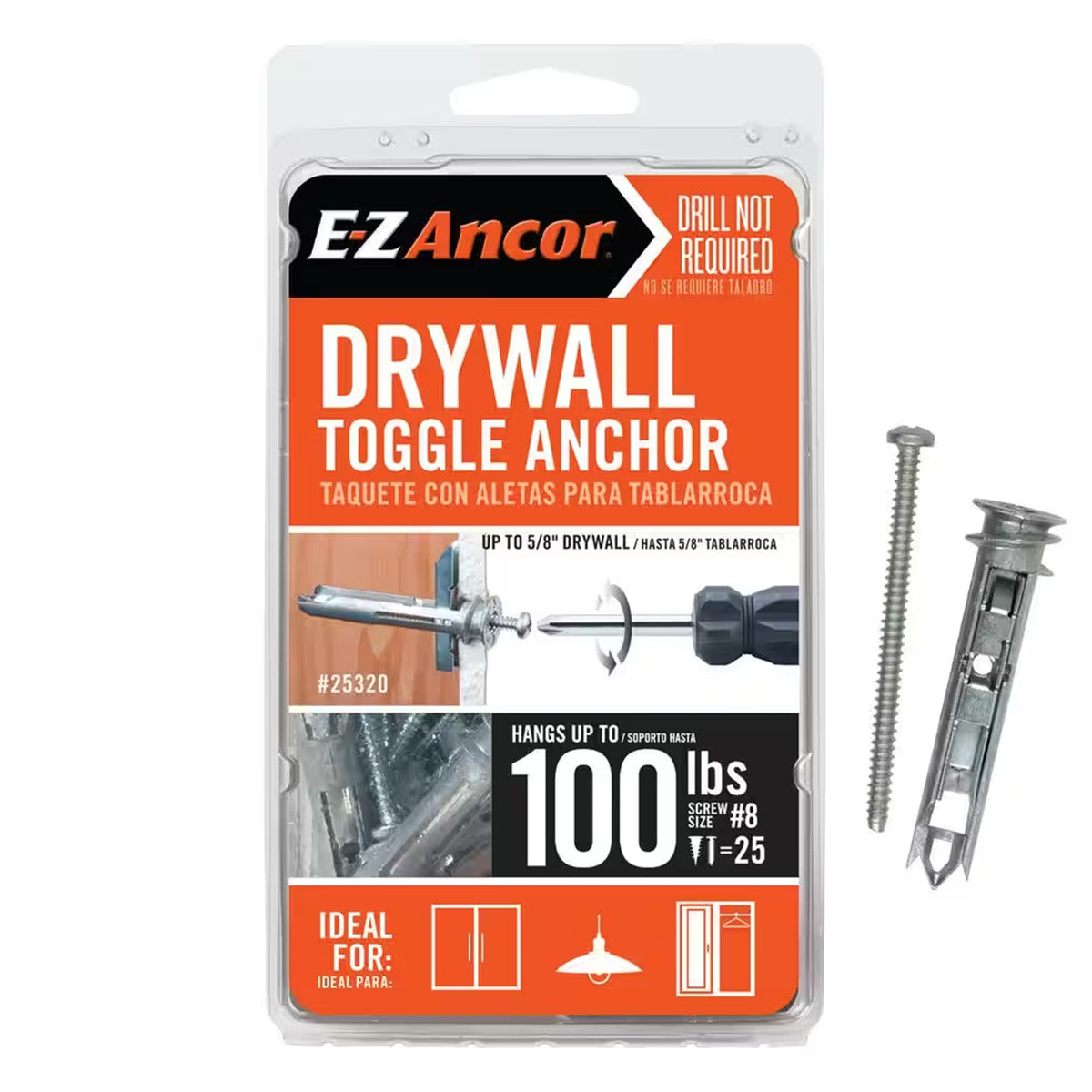 E-Z Ancor Toggle Kit Heavy Duty Self-Drilling Drywall Toggle