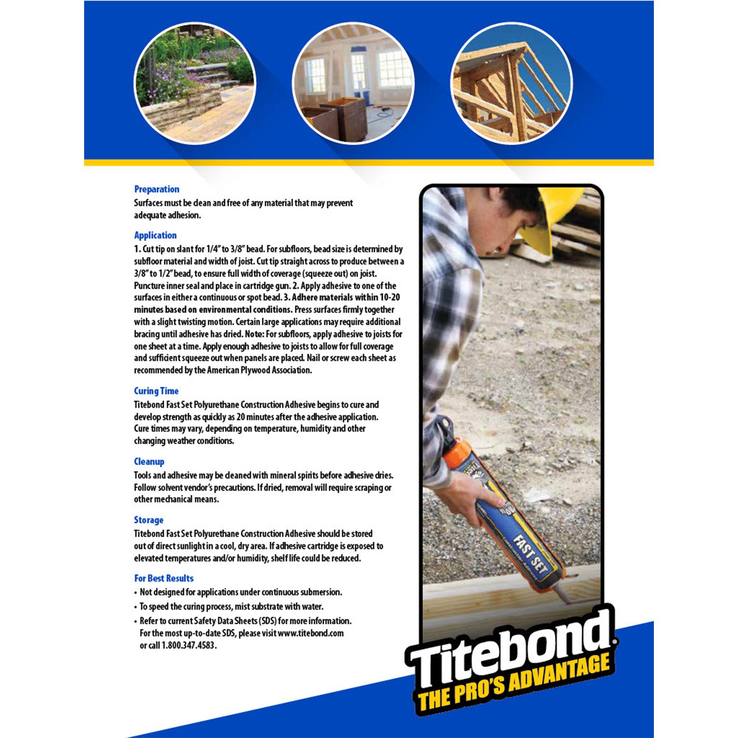 Titebond Fast Set Construction Adhesive (10 fl. oz)