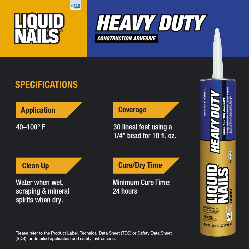 Liquid Nails Heavy Duty Construction Adhesive (10 oz.) - JMP Wood