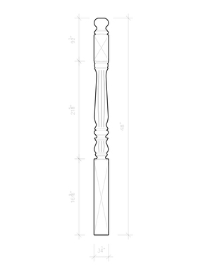 Park Ave Post to Post Newel (Reeding)