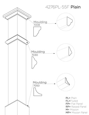 Box Newel 4276 - Adjustable Base (5")