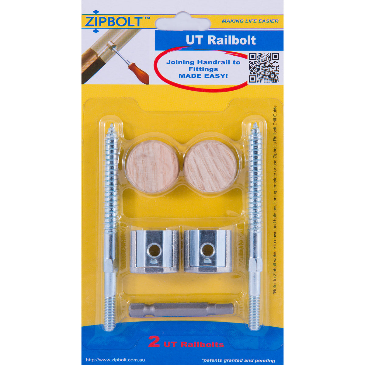 Zipbolt UT Railbolt 13.610 (2 Pack w/ Plugs & Driver)