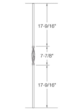 Iron Baluster 2GR18 - 5/8" Round - Single Basket: Slimline