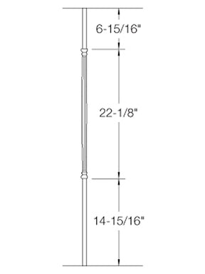 Iron Baluster 2GR52 - 5/8" Round - Monaco