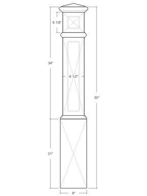 Box Newel 4050FP - Flat Panel (8")