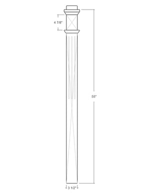 Box Newel 4075F - Fluted (3-1/2")