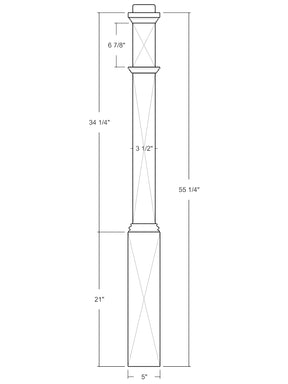 Box Newel 4076 - Adjustable (5")