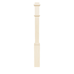 Box Newel 4076F - Fluted With Adjustable Base (5")