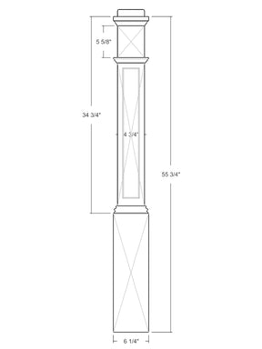 Box Newel 4091FP - Flat Panel (6-1/4")