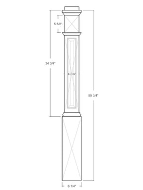 Box Newel 4091RP - Raised Panel (6-1/4")