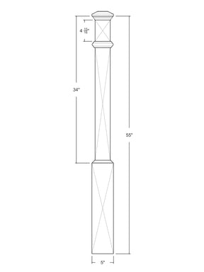Box Newel 4276 - Adjustable Base (5")