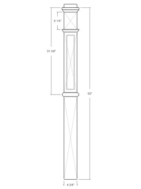 Box Newel 4375FP - Flat Panel (4-3/4")