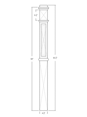 Box Newel 4375RP - Raised Panel (4-3/4")