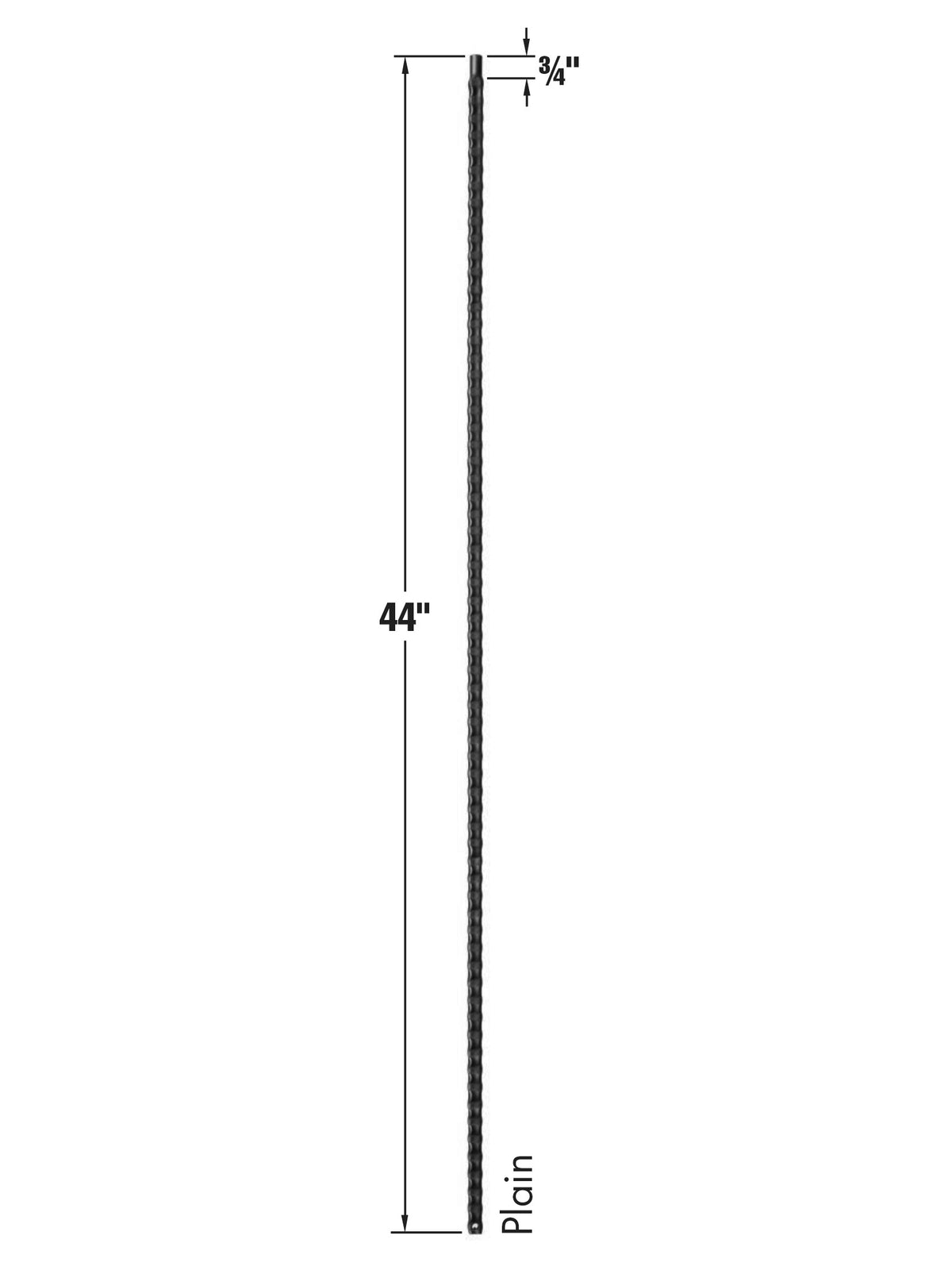 Iron Baluster 9016 - 9/16" Hammered - Bar