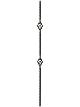 Iron Baluster 9028 - 9/16" Hammered Edge - Double Basket