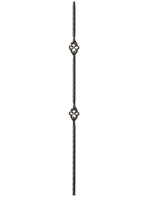 Iron Baluster 9028 - 9/16" Hammered Edge - Double Basket